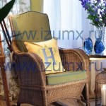 Подушки из поролона с чехлами для плетеного кресла
